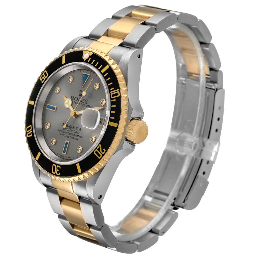 Rolex Submariner Steel Yellow Gold Sapphire Diamond Serti Dial