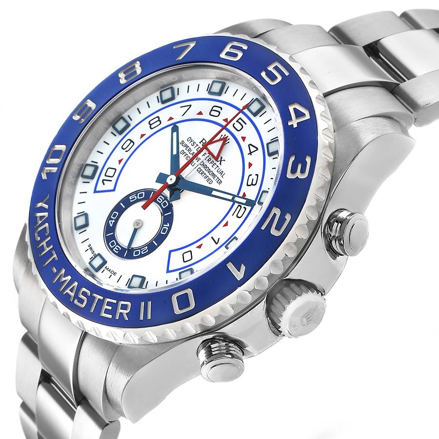 Rolex Yachtmaster II Steel Blue Cerachrom Bezel Mens Watch
