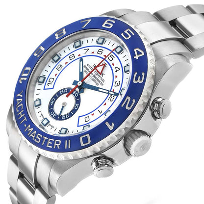 Rolex Yachtmaster II Steel Blue Cerachrom Bezel Mens Watch