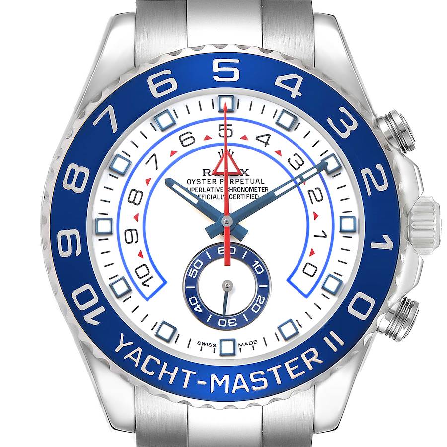 Rolex Yachtmaster II Steel Blue Cerachrom Bezel Mens Watch