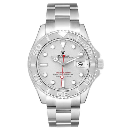 Rolex Yachtmaster Steel Platinum Dial Bezel Mens Watch