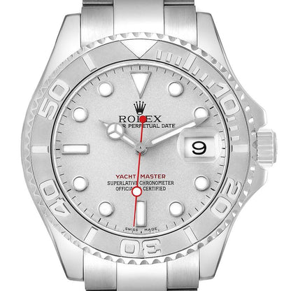 Rolex Yachtmaster Steel Platinum Dial Bezel Mens Watch