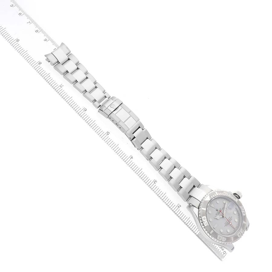 Rolex Yachtmaster Steel Platinum Dial Bezel Mens Watch