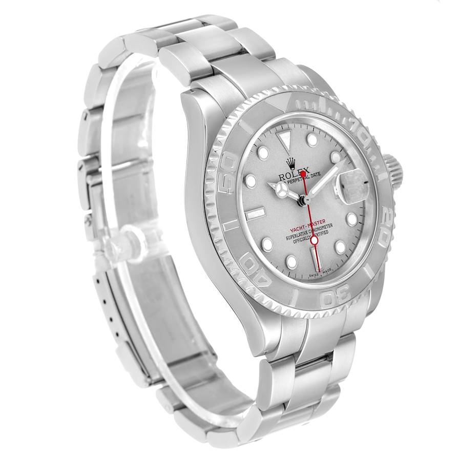 Rolex Yachtmaster Steel Platinum Dial Bezel Mens Watch