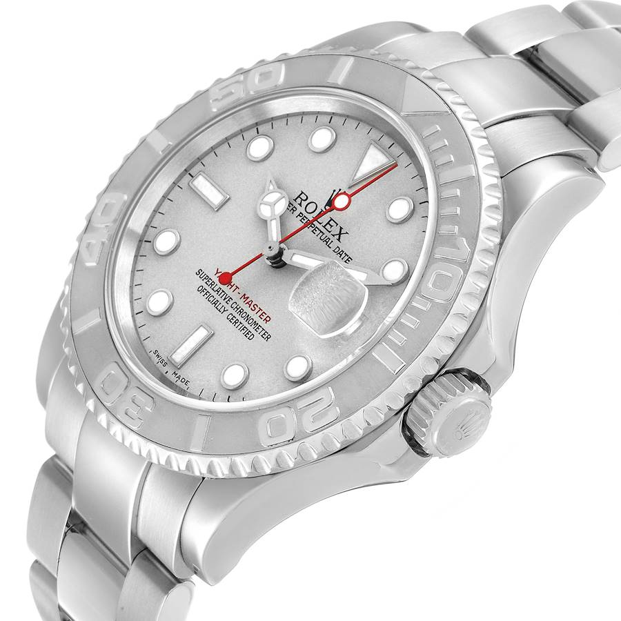 Rolex Yachtmaster Steel Platinum Dial Bezel Mens Watch