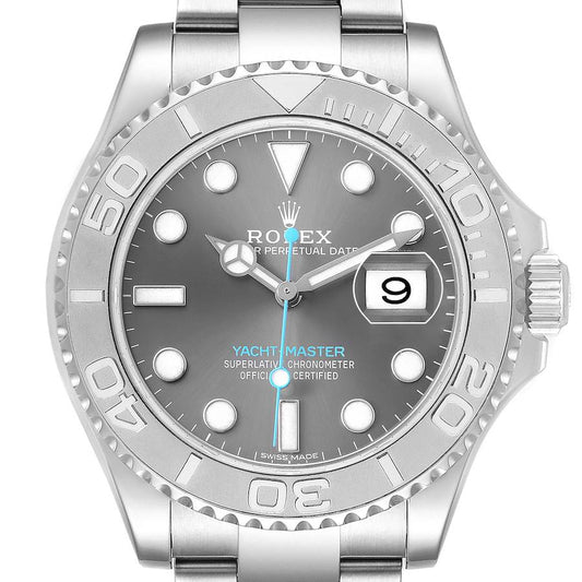 Rolex Yachtmaster Steel Platinum Rhodium Dial Mens Watch